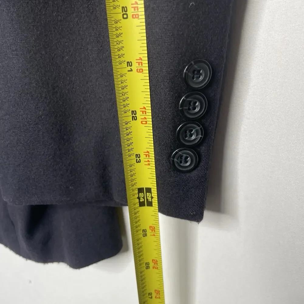 Oscar De‎ La Renta Men's Coat Navy Wool Blend Overcoat Blazer Cashmere Size 44R